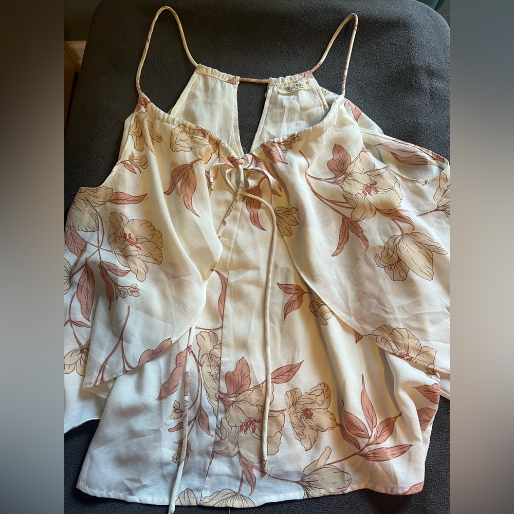 Miss Me Asymmetrical Orange and Pink Camisole